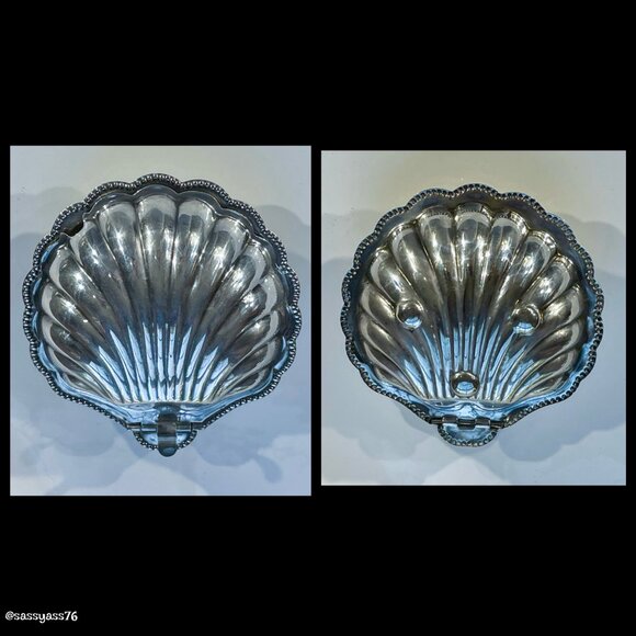 🆕VTG/ANTIQUE▪️3 Piece English Silver Plated Clam Shell Butter Caviar Jam Dishes - Picture 7 of 13